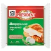 СЫР ПЛАВЛЕНЫЙ PRESIDENT МОЦАРЕЛЛА 45%, БЕЗ ЗМЖ, 150Г
