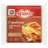 СЫР ПЛАВЛЕНЫЙ PRESIDENT С ГРИБАМИ 40%, БЕЗ ЗМЖ, 150Г