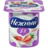 ПРОДУКТ ЙОГУРТНЫЙ НЕЖНЫЙ СЛИВОЧНЫЙ С СОКОМ КЛУБНИКИ 5%, БЕЗ ЗМЖ, 100Г