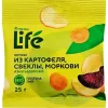 ЧИПСЫ ОВОЩНЫЕ ХРУСТЯЩИЕ ЛЕНТА LIFE КАРТОФЕЛЬ, СВЕКЛА И МОРКОВЬ, 25Г