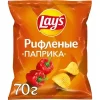 4690388121006 ЧИПСЫ КАРТОФЕЛЬНЫЕ LAY'S РИФЛЕНЫЕ СО ВКУСОМ ПАПРИКИ, 70Г