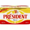 МАСЛО КИСЛОСЛИВОЧНОЕ PRESIDENT НЕСОЛЕНОЕ 82%, 360Г