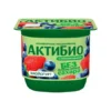 4600605034576 БИОЙОГУРТ АКТИБИО С КЛУБНИКОЙ И ЧЕРНИКОЙ БЕЗ САХАРА 3%, 130Г